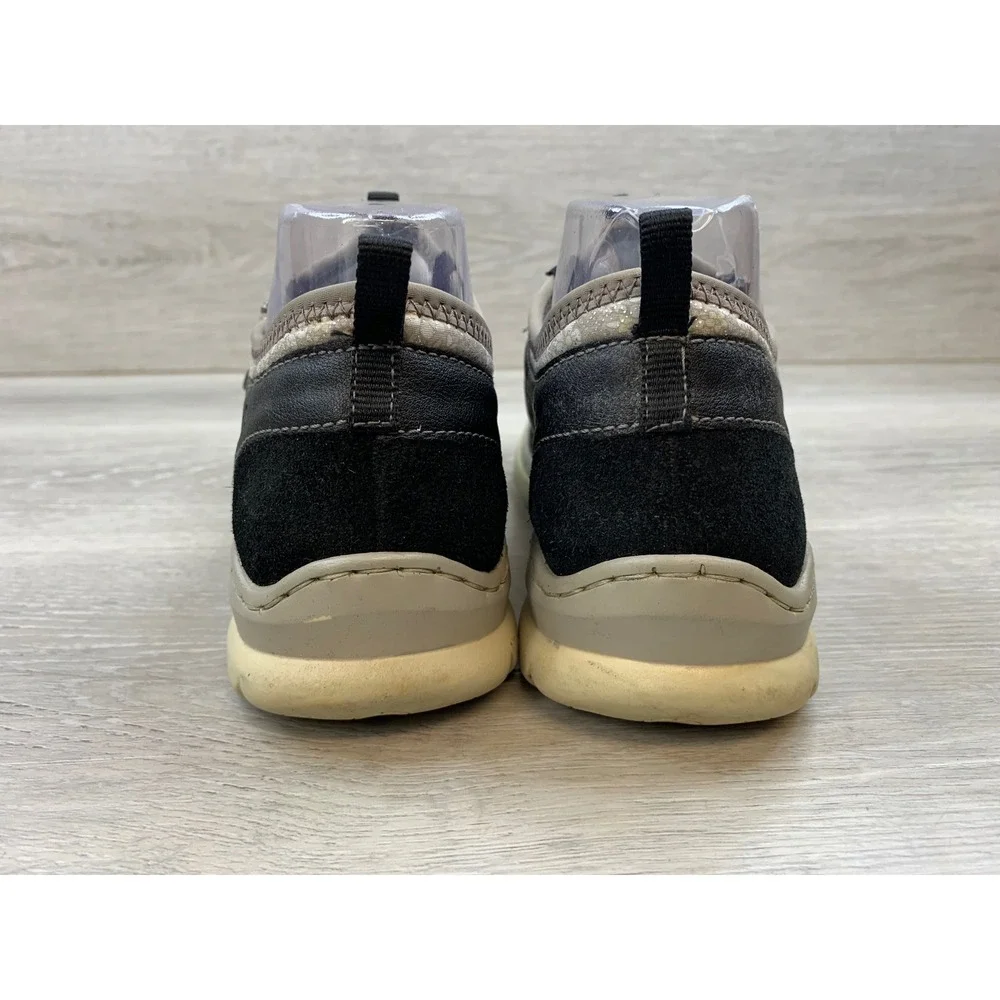 Rieker Women's Sneakers Memosoft Black Leather Suede Zip Comfort 8.5 Shoes
